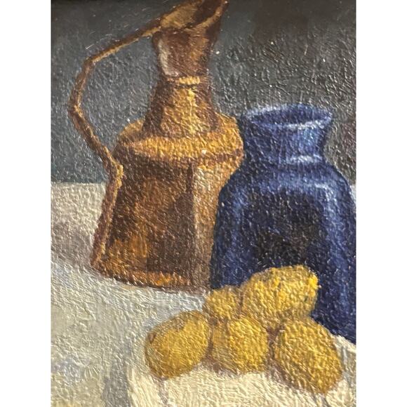 Oil Painting Still Life With Lemons Artist Ritz 14 X 13 Small - Picture 3 of 8